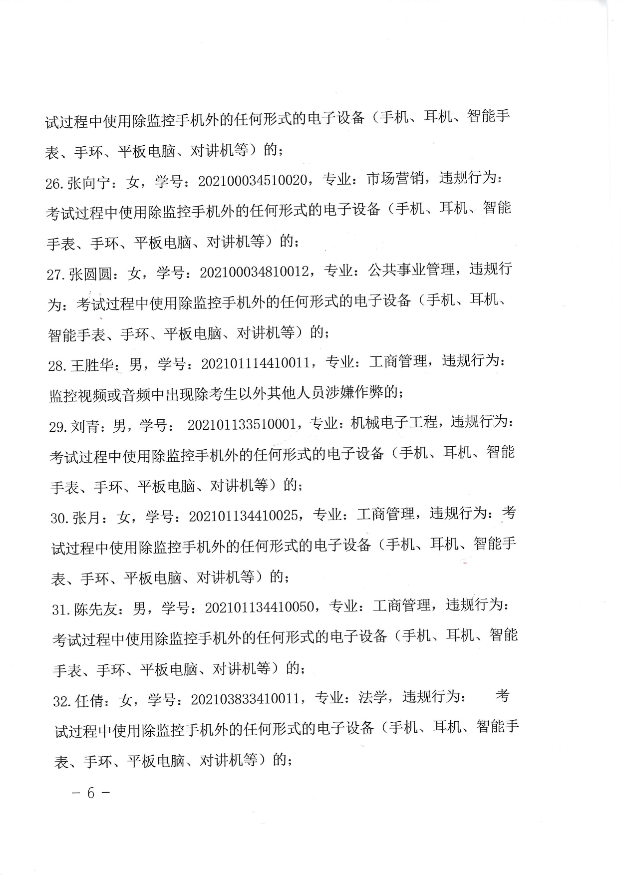 关于对在2022年10月试点高校网络教育部分公共基础课全国统一考试中违规的学生的处理决定-带章_page-0006.jpg